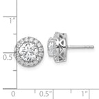14k White Gold 2 1/2 carat Certified Lab Grown Diamond VS/SI+ G+ Complete Round Halo Post Earrings