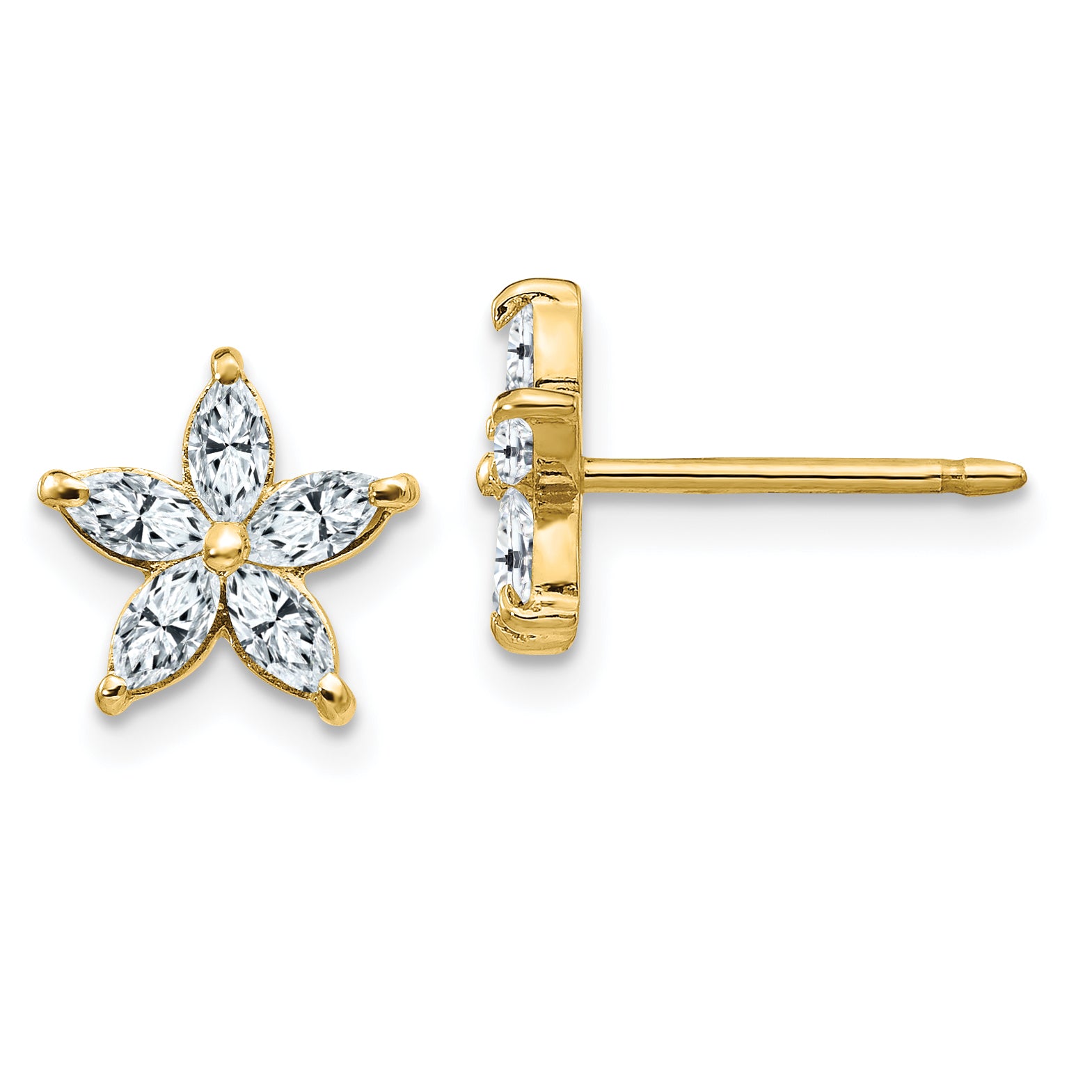 14K Flower Earring Mounting (No Stone Included)s