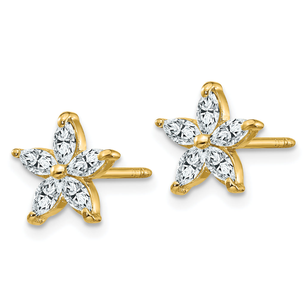 14K Flower Earring Mounting (No Stone Included)s