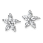 14k White Gold 2 carat Lab Grown Diamond VS+ F+ Complete Star Post Earrings