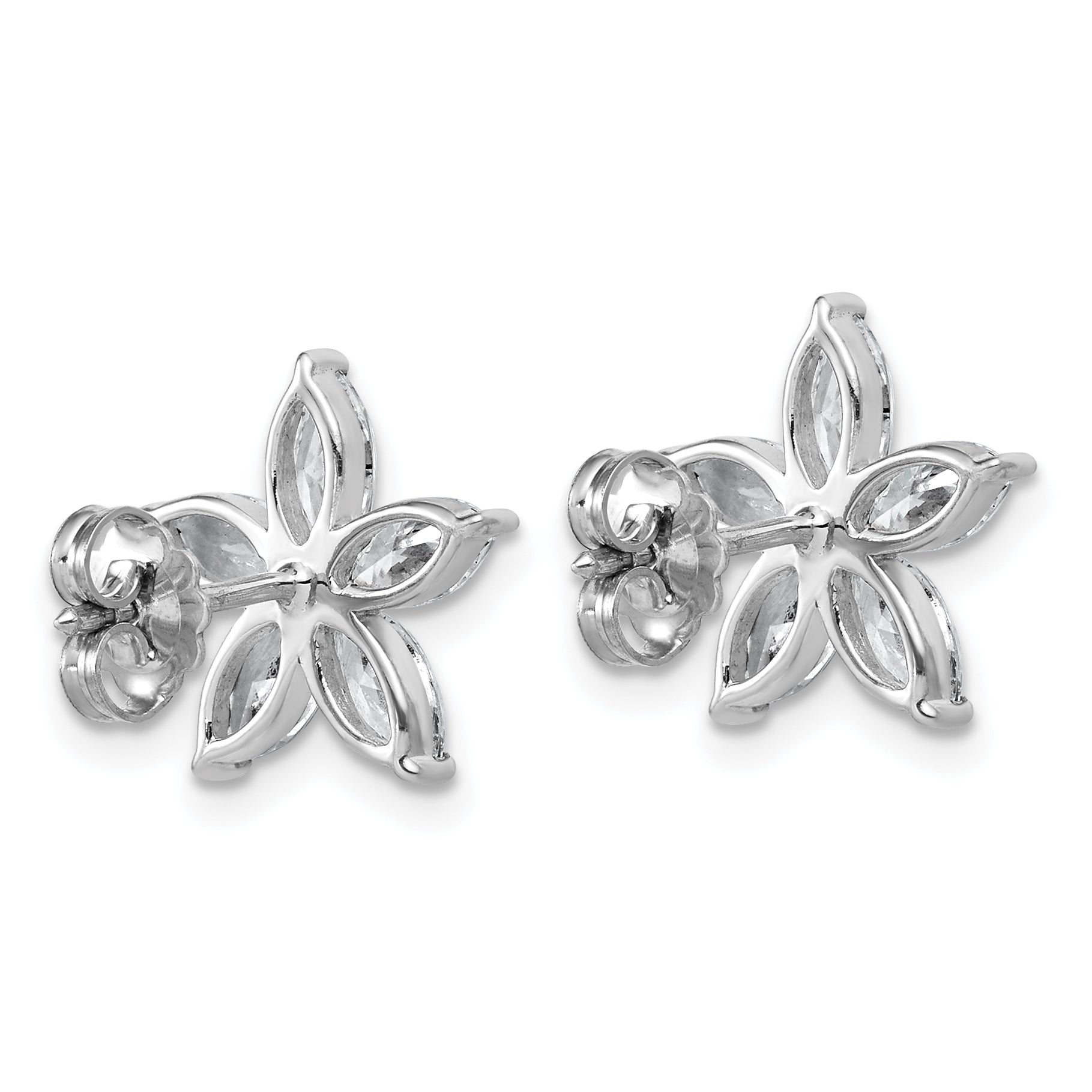 14k White Gold 2 carat Lab Grown Diamond VS+ F+ Complete Star Post Earrings