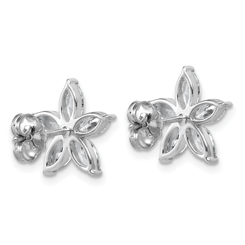 14k White Gold 2 carat Lab Grown Diamond VS+ F+ Complete Star Post Earrings