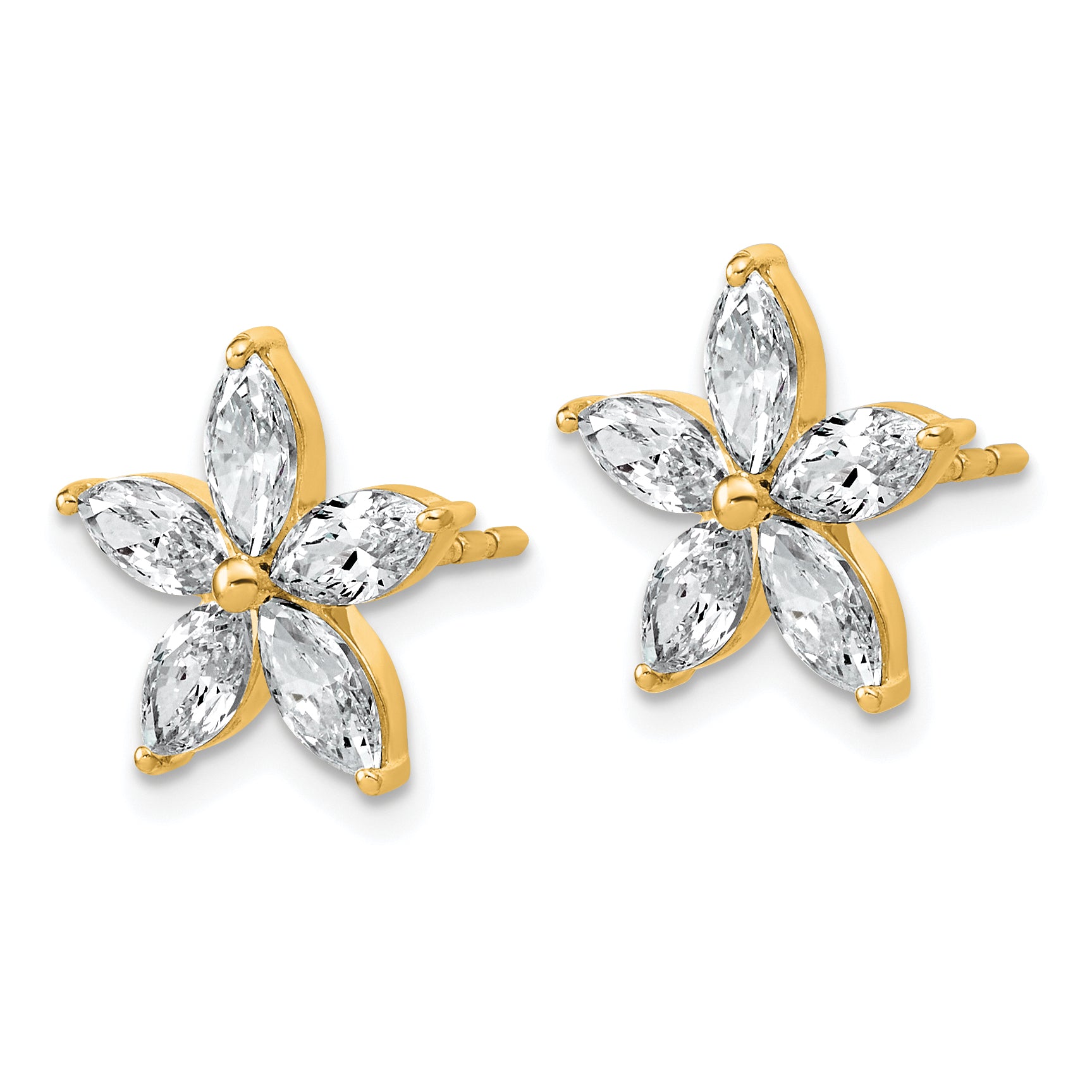 14k 2 carat Lab Grown Diamond VS+ F+ Complete Star Post Earrings