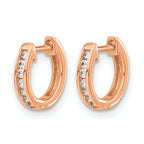 14k Rose Gold 1/8 carat Lab Grown Diamond VS/SI+ G+ Complete Hinged Hoop Earrings