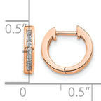 14k Rose Gold 1/8 carat Lab Grown Diamond VS/SI+ G+ Complete Hinged Hoop Earrings