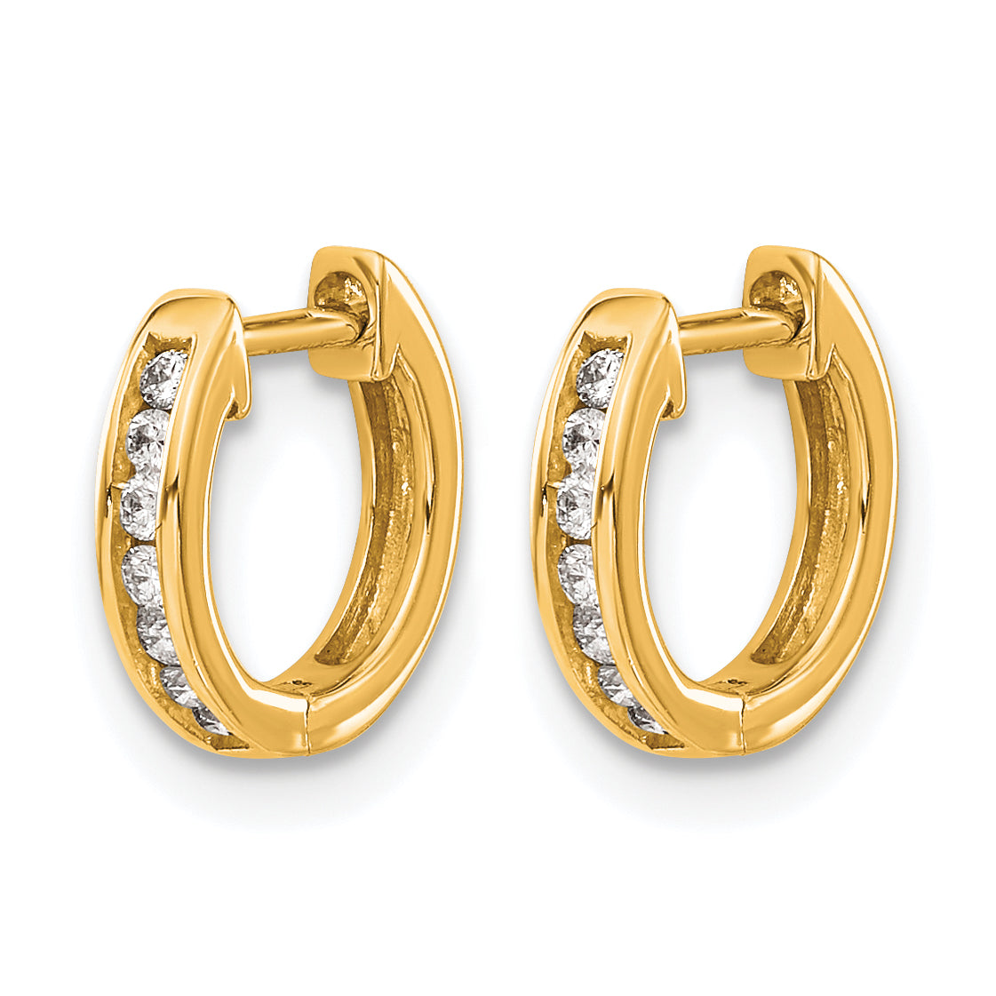 14k 1/8 carat Lab Grown Diamond VS/SI+ G+ Complete Hinged Hoop Earrings