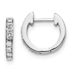 10k White Gold Diamond Hinged Hoop Earrings