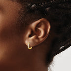 10k Gold Polished Diamond Hinged Hoop Earrings