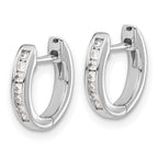 14k White Gold 1/8 carat Lab Grown Diamond VS/SI+ G+ Complete Hinged Hoop Earrings