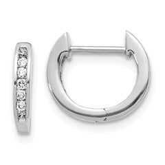 14k White Gold 1/8 carat Lab Grown Diamond VS/SI+ G+ Complete Hinged Hoop Earrings