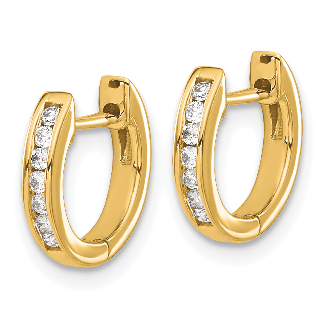14k 1/8 carat Lab Grown Diamond VS/SI+ G+ Complete Hinged Hoop Earrings