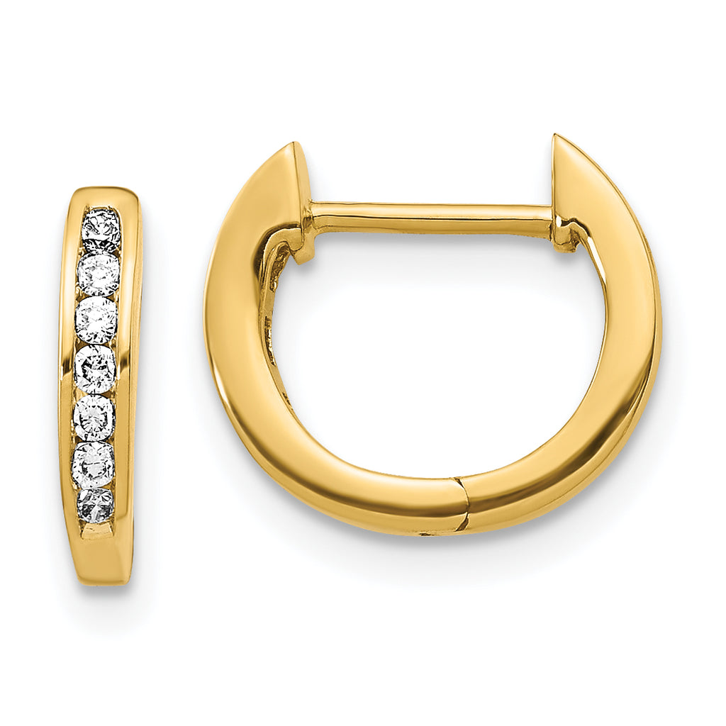 14k 1/8 carat Lab Grown Diamond VS/SI+ G+ Complete Hinged Hoop Earrings