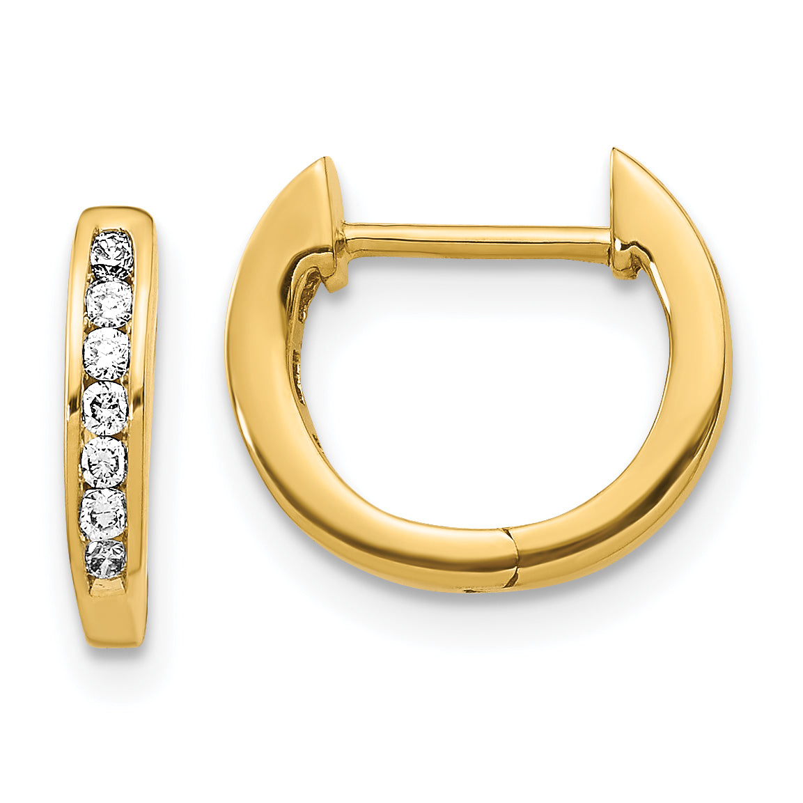 14k 1/8 carat Lab Grown Diamond VS/SI+ G+ Complete Hinged Hoop Earrings