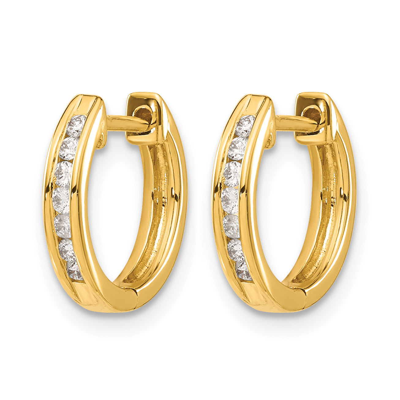 10k Diamond Hinged Hoop Earrings Secondary image