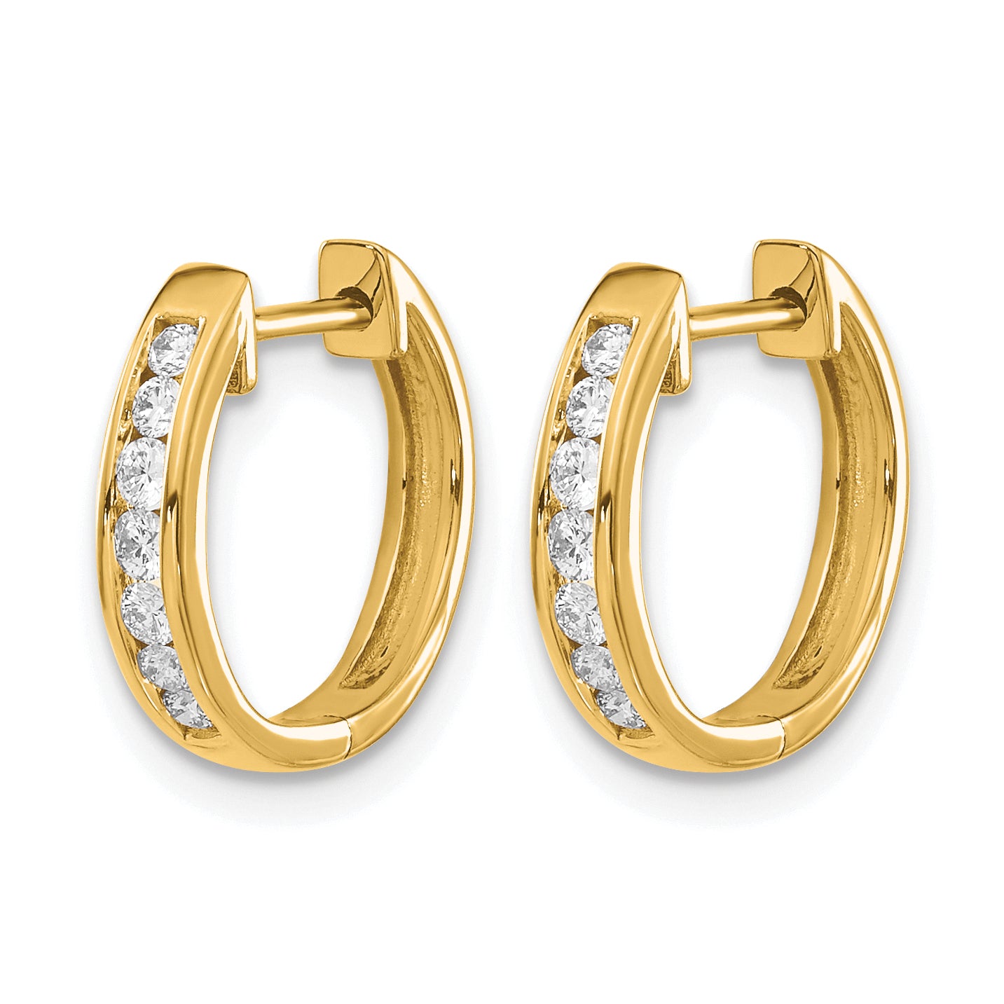 10k Diamond Hinged Hoop Earrings Secondary image