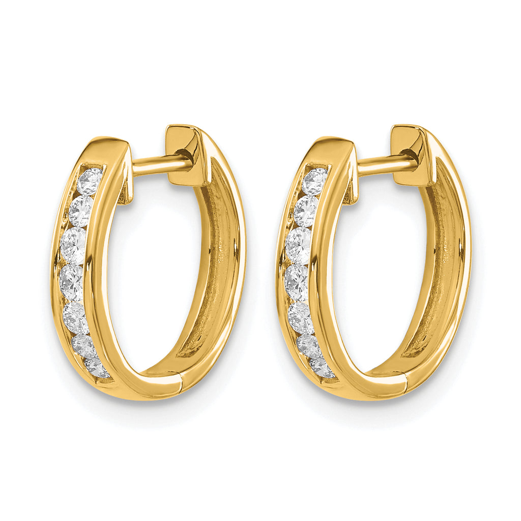 10k Diamond Hinged Hoop Earrings