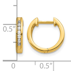 10k Diamond Hinged Hoop Earrings