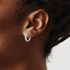 14k White Gold 1/4 carat Lab Grown Diamond VS/SI+ G+ Complete Hinged Hoop Earrings