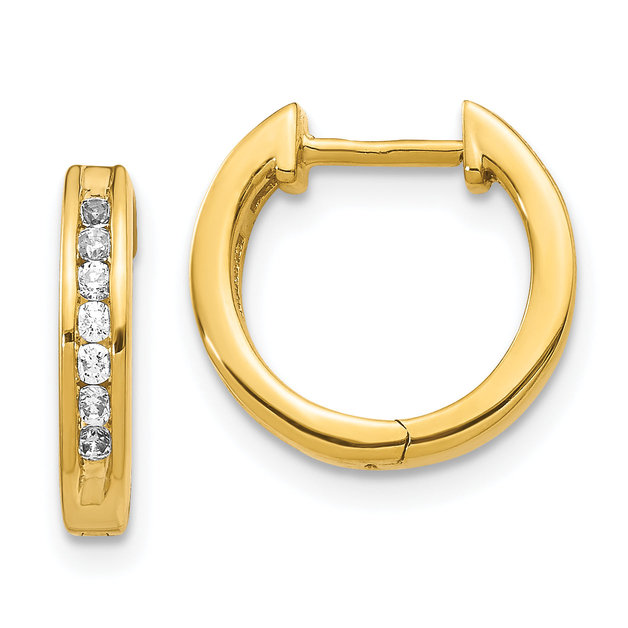 14k 1/4 carat Lab Grown Diamond VS/SI+ G+ Complete Hinged Hoop Earrings Main image