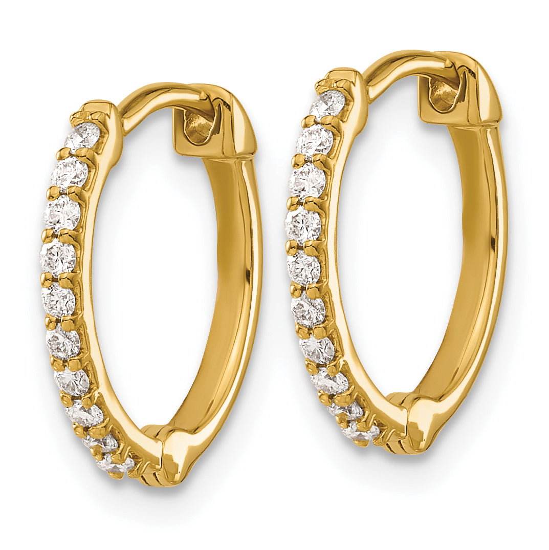 10k Diamond Hinged Hoop Earrings Secondary image