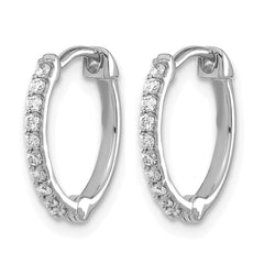 14k White Gold 1/5 carat Lab Grown Diamond VS/SI+ G+ Complete Hinged Hoop Earrings