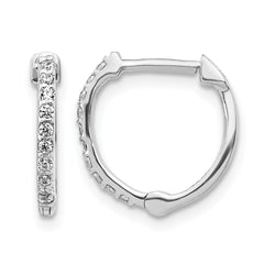 14k White Gold 1/5 carat Lab Grown Diamond VS/SI+ G+ Complete Hinged Hoop Earrings
