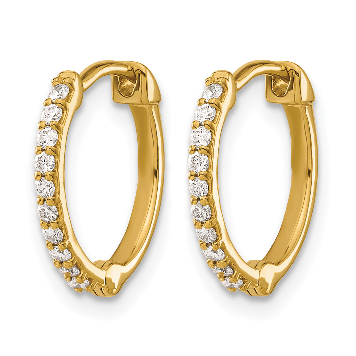 14k 1/5 carat Lab Grown Diamond VS/SI+ G+ Complete Hinged Hoop Earrings