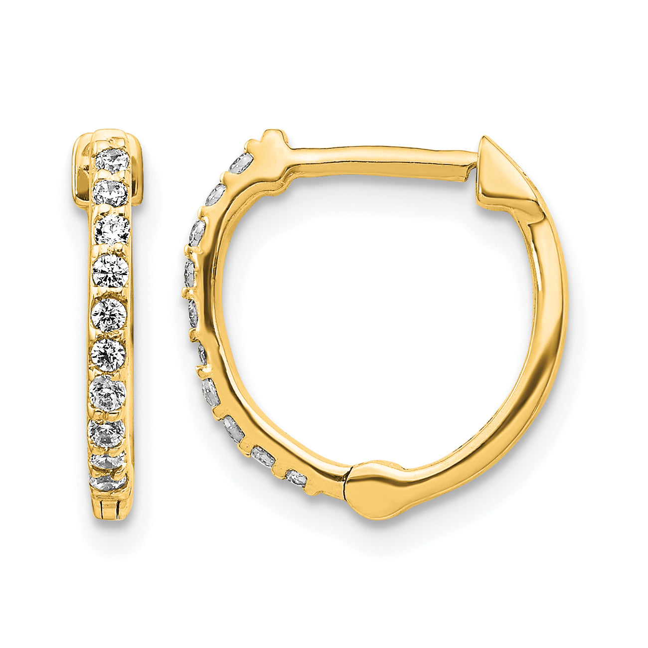 14k 1/5 carat Lab Grown Diamond VS/SI+ G+ Complete Hinged Hoop Earrings Main image
