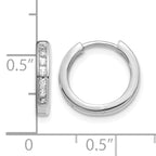 10k White Gold Diamond Hinged Hoop Earrings