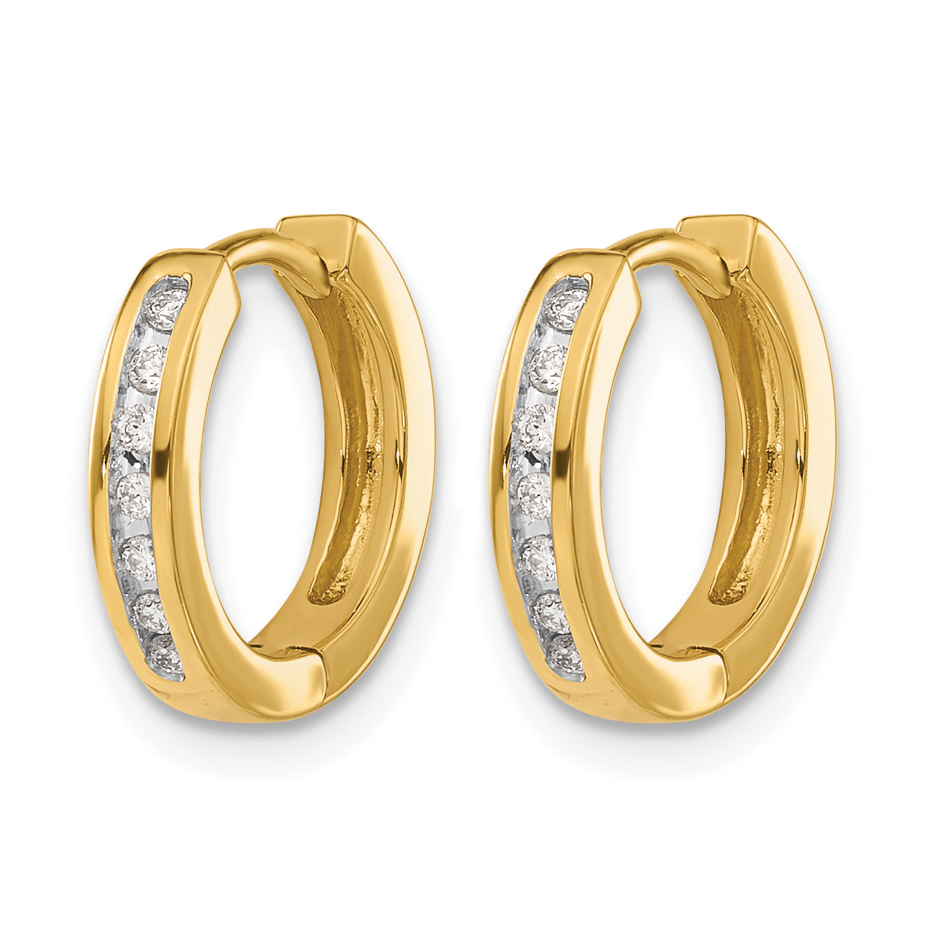 10k Diamond Hinged Hoop Earrings Secondary image