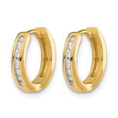10k Diamond Hinged Hoop Earrings