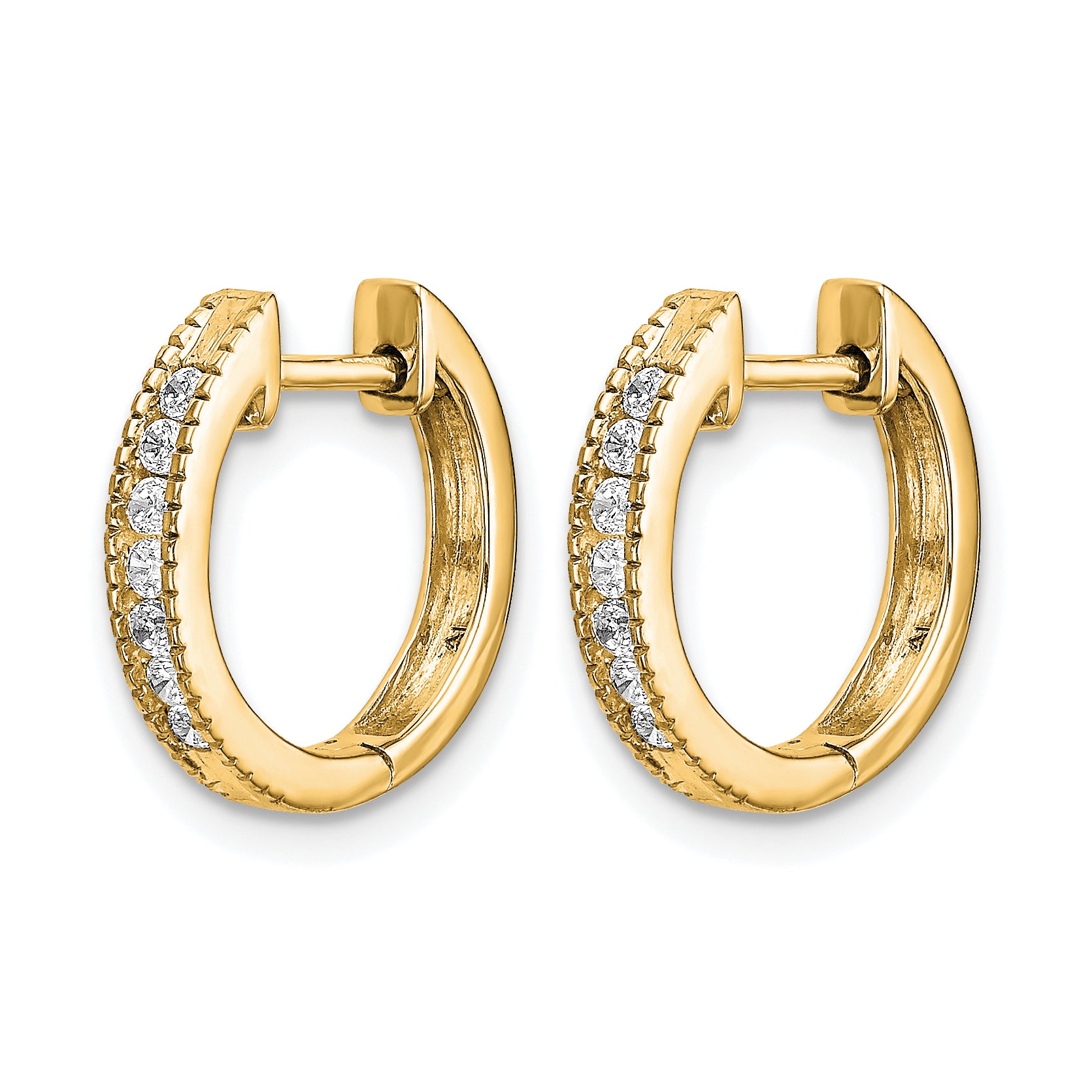 10k Diamond Hinged Hoop Earrings Secondary image