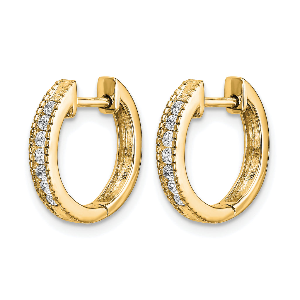 10k Diamond Hinged Hoop Earrings