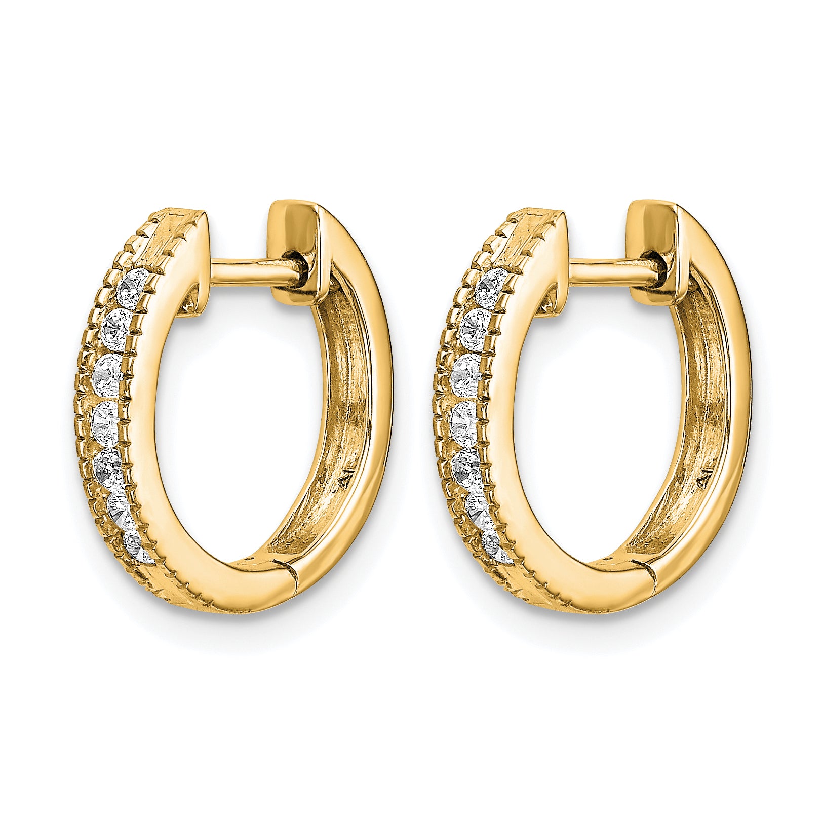 14k 1/5 carat Lab Grown Diamond VS/SI+ G+ Complete Hinged Hoop Earrings Secondary image