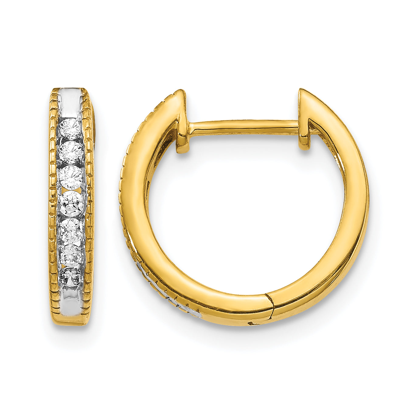 14k 1/5 carat Lab Grown Diamond VS/SI+ G+ Complete Hinged Hoop Earrings Main image
