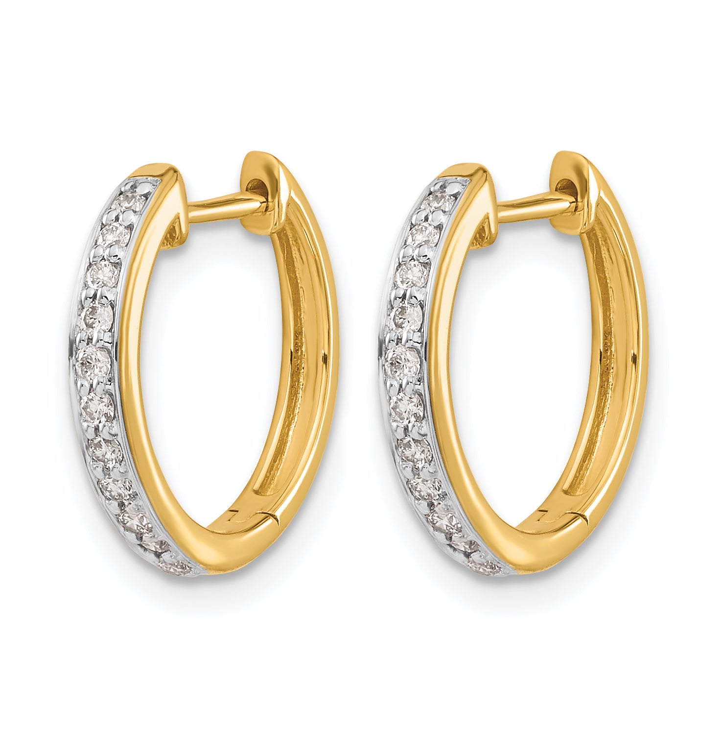 10k Diamond Complete Hinged Hoop Earrings Secondary image