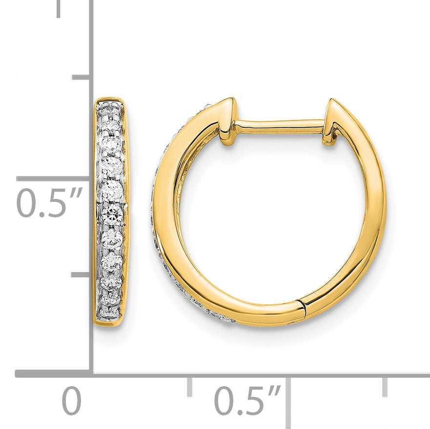 10k Diamond Complete Hinged Hoop Earrings