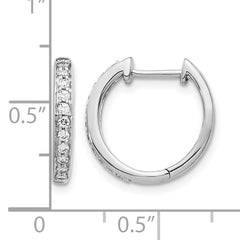 14k White Gold 1/4 carat Lab Grown Diamond VS/SI+ G+ Complete Hinged Hoop Earrings
