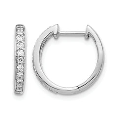 14k White Gold 1/4 carat Lab Grown Diamond VS/SI+ G+ Complete Hinged Hoop Earrings