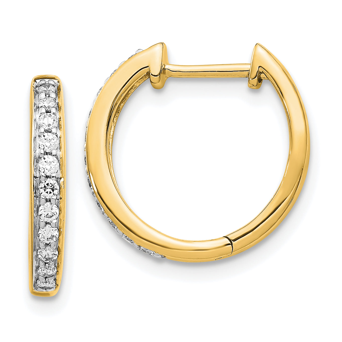 14k 1/4 carat Lab Grown Diamond VS/SI+ G+ Complete Hinged Hoop Earrings Main image