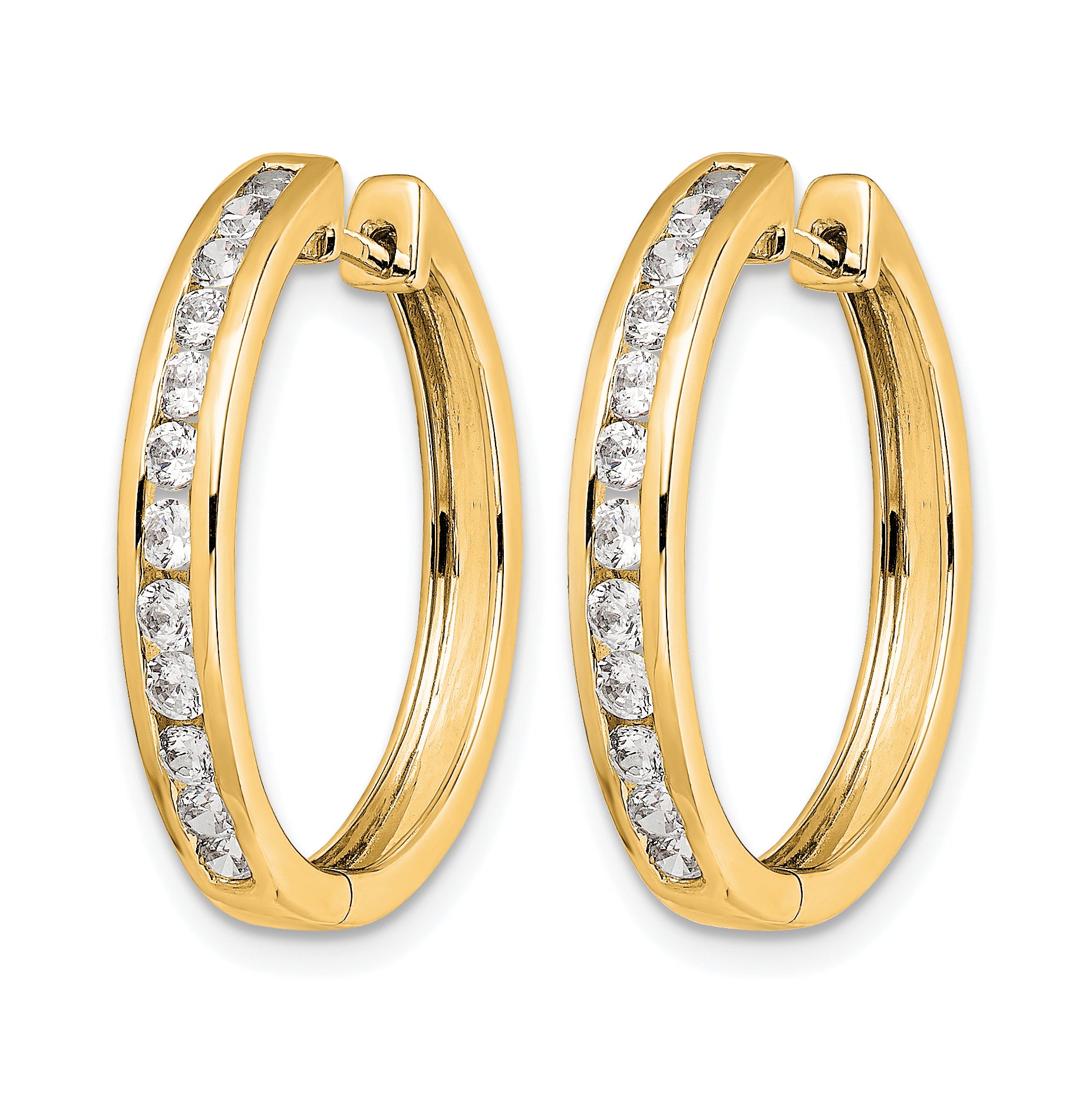 14k 1/2 carat Lab Grown Diamond VS/SI+ G+ Complete Hinged Hoop Earrings