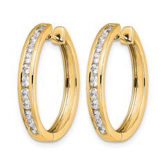 14k 1/2 carat Lab Grown Diamond VS/SI+ G+ Complete Hinged Hoop Earrings