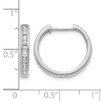 10k White Gold Diamond Hinged Hoop Earrings