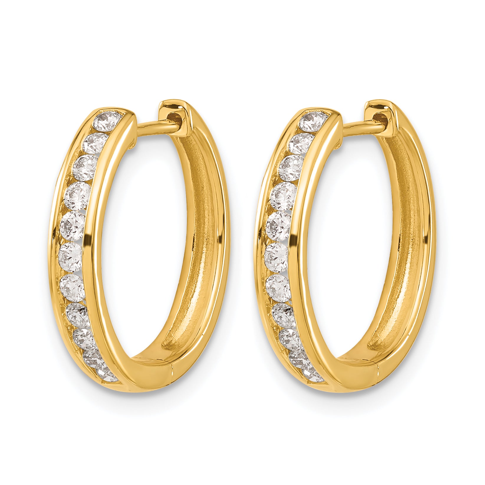 10k Diamond Hinged Hoop Earrings