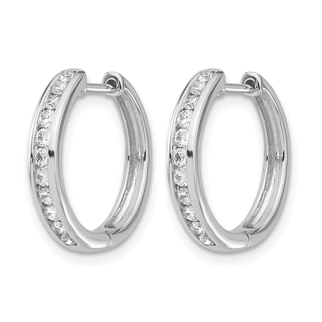 14k White Gold 3/8 carat Lab Grown Diamond VS/SI+ G+ Complete Hinged Hoop Earrings
