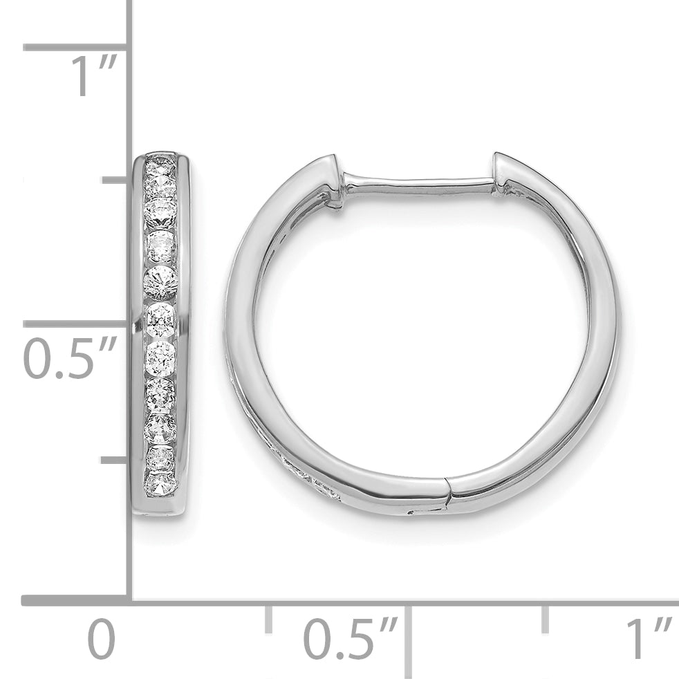14k White Gold 3/8 carat Lab Grown Diamond VS/SI+ G+ Complete Hinged Hoop Earrings