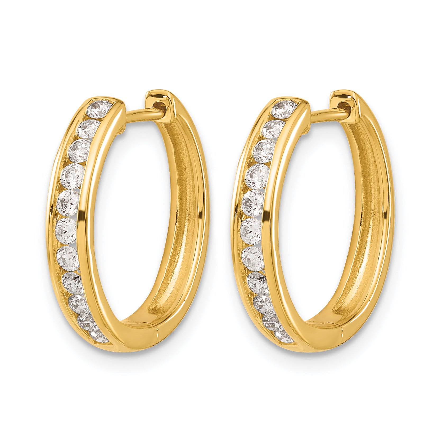 14k 3/8 carat Lab Grown Diamond VS/SI+ G+ Complete Hinged Hoop Earrings Secondary image