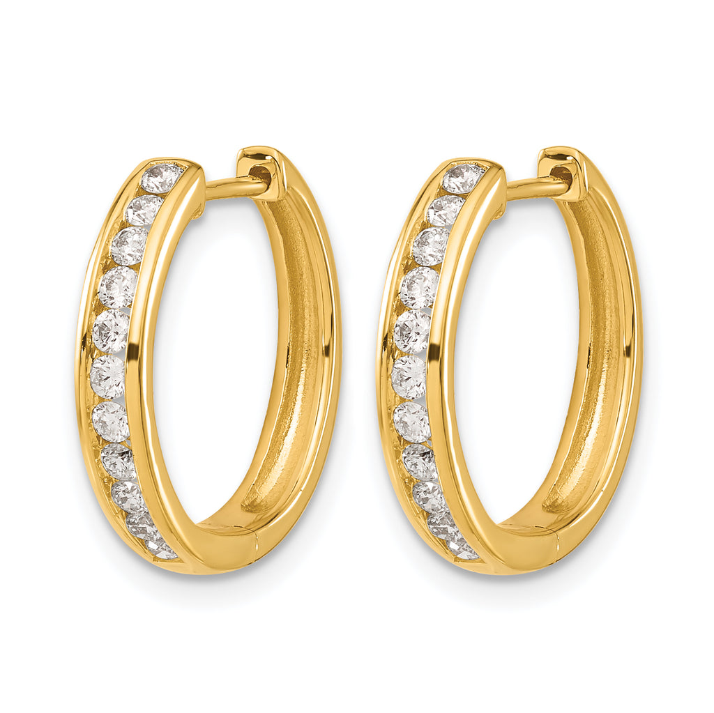 14k 3/8 carat Lab Grown Diamond VS/SI+ G+ Complete Hinged Hoop Earrings