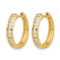 14k 3/8 carat Lab Grown Diamond VS/SI+ G+ Complete Hinged Hoop Earrings