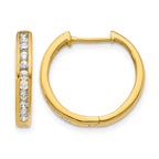 14k 3/8 carat Lab Grown Diamond VS/SI+ G+ Complete Hinged Hoop Earrings
